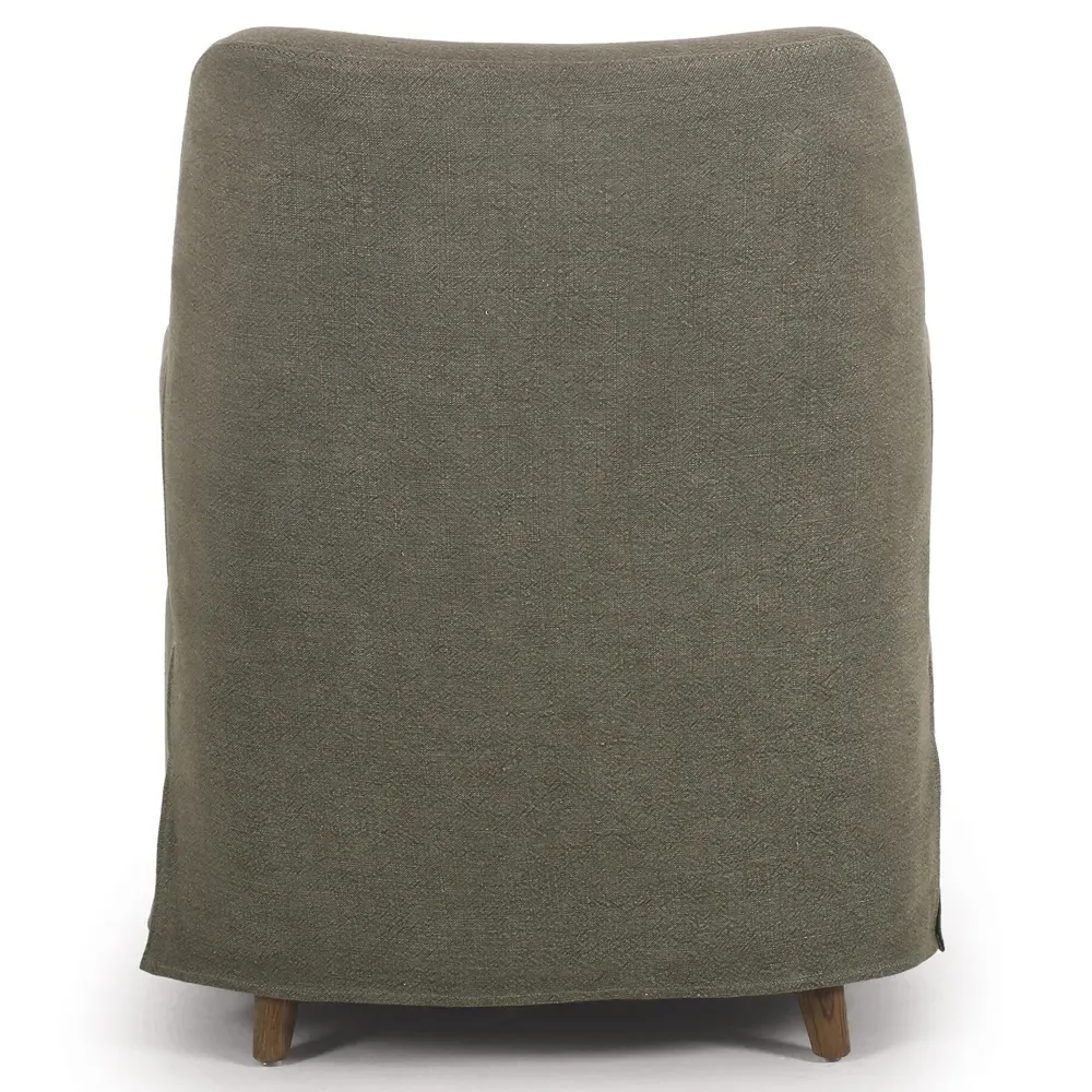 Brently Broadway Slipcovered Chair - Olive, Linen