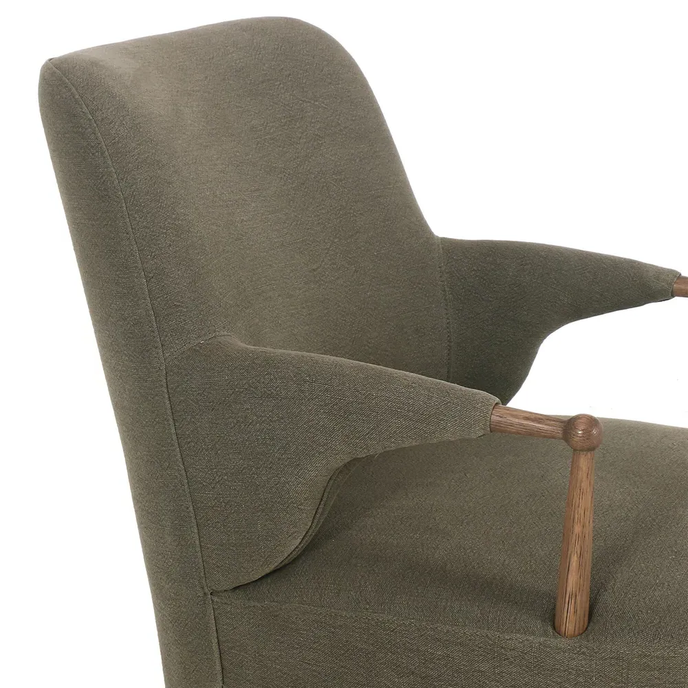 Brently Broadway Slipcovered Chair - Olive, Linen