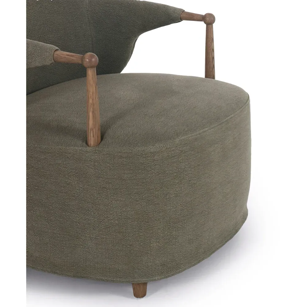 Brently Broadway Slipcovered Chair - Olive, Linen