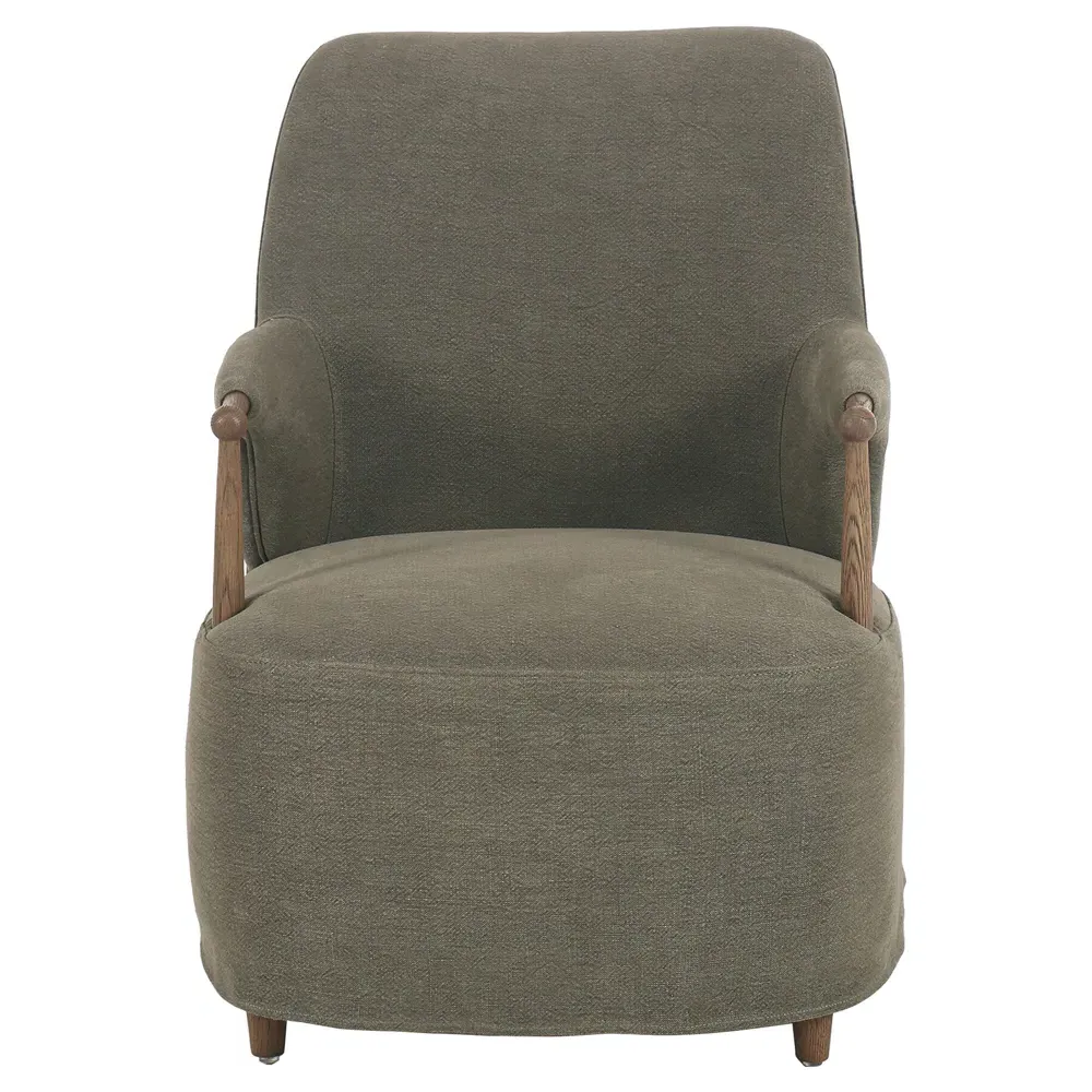 Brently Broadway Slipcovered Chair - Olive, Linen image