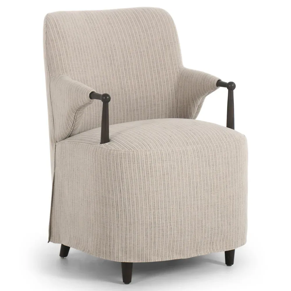 Brently Dining Chair with Slipcover - Navy, Oak