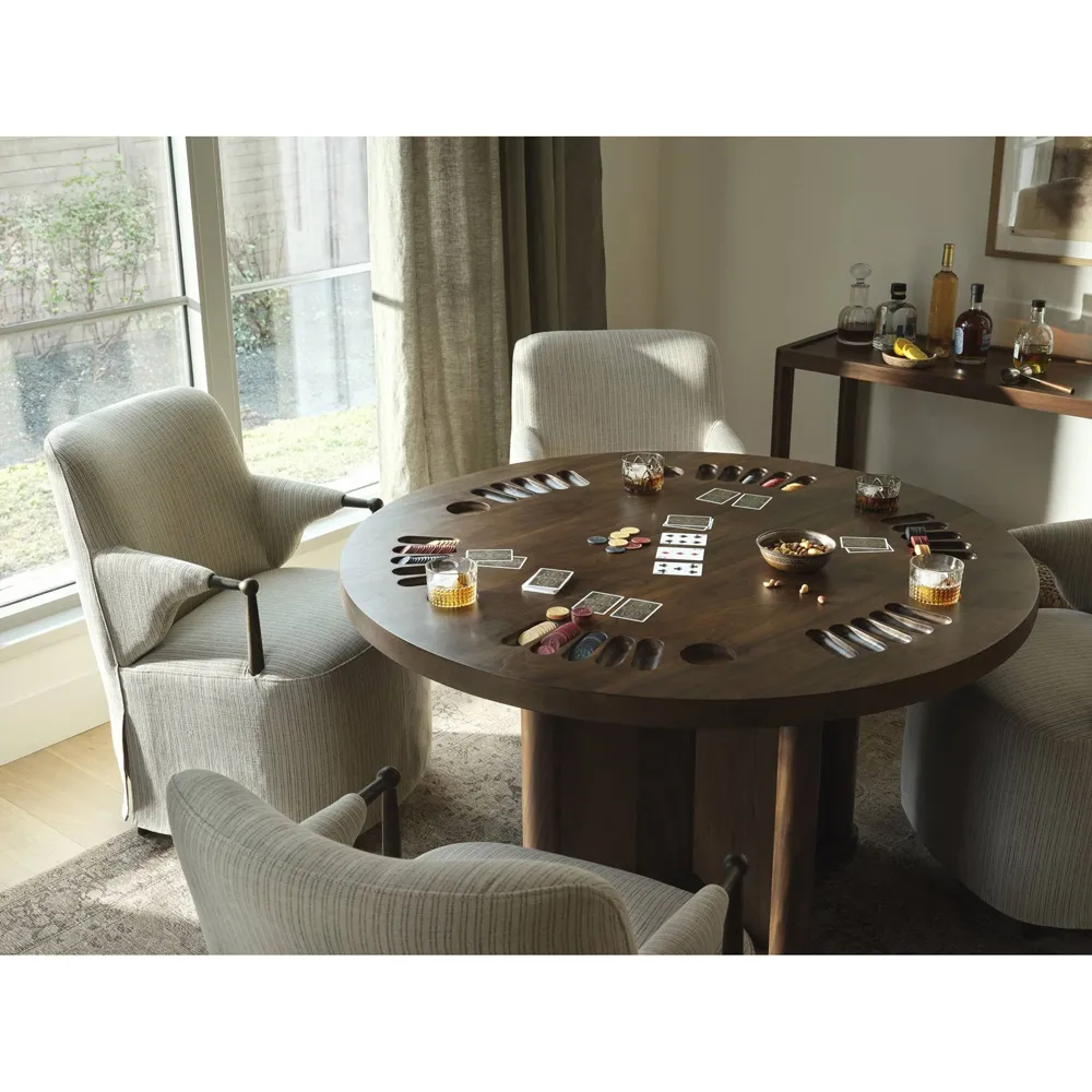 Brently Dining Chair with Slipcover - Navy, Oak