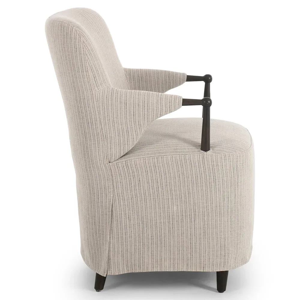 Brently Dining Chair with Slipcover - Navy, Oak