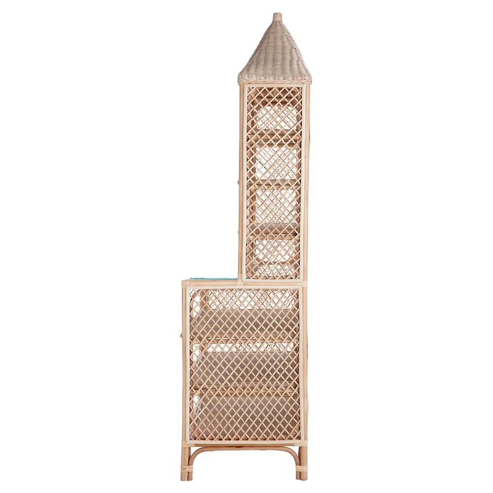 Brenton Pagoda Etagere - Brown, Rattan