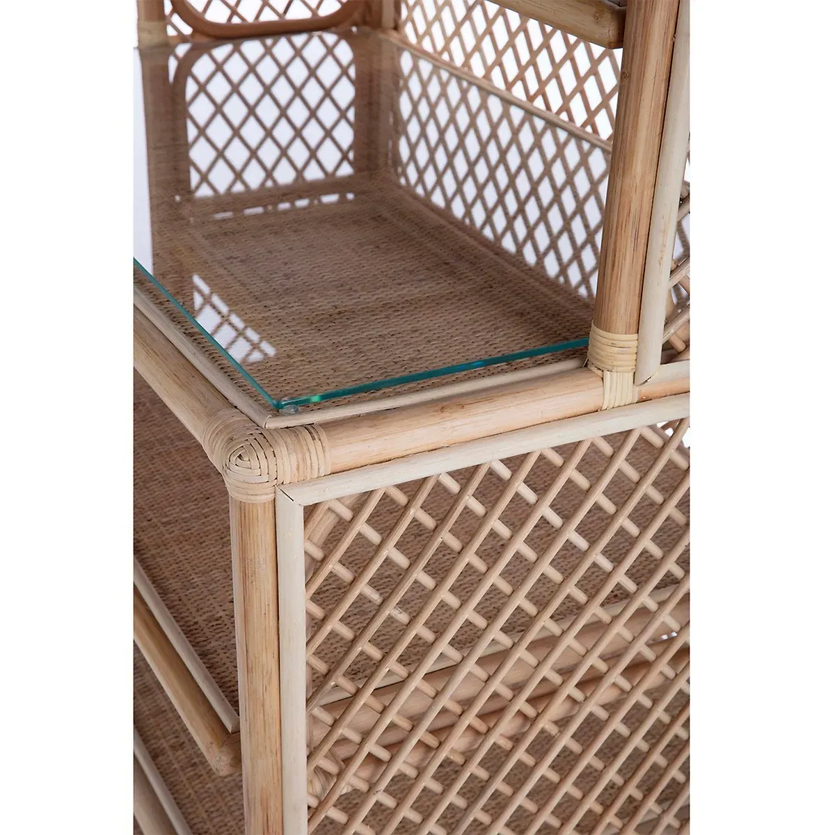 Brenton Pagoda Etagere - Brown, Rattan