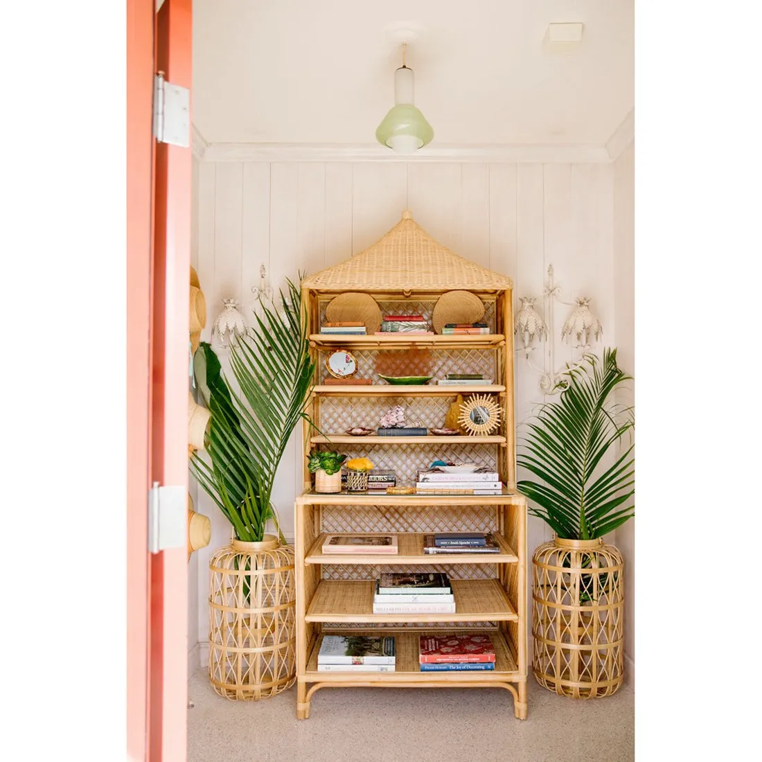 Brenton Pagoda Etagere - Brown, Rattan