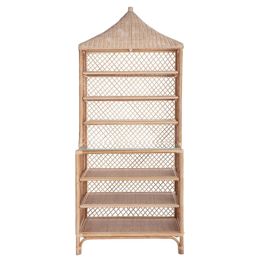 Brenton Pagoda Etagere - Brown, Rattan image