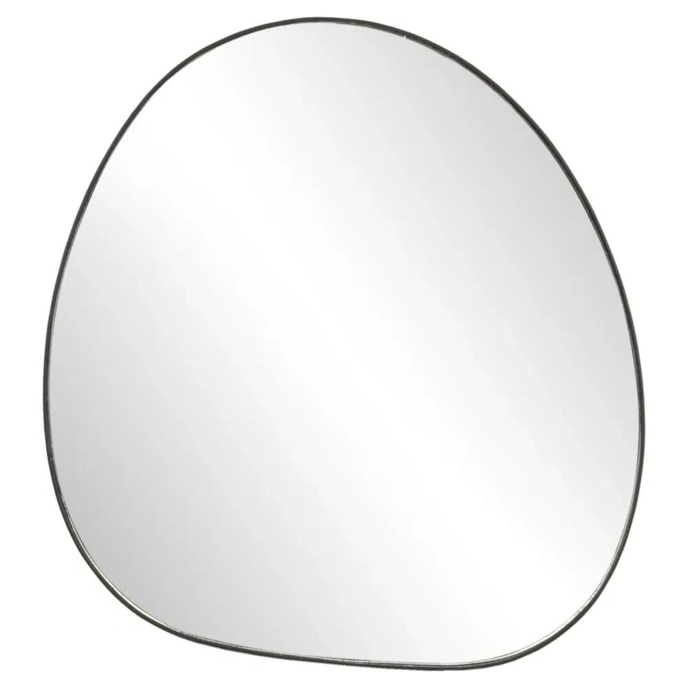 Brentwood Oval Wall Mirror - Dark Grey, Iron