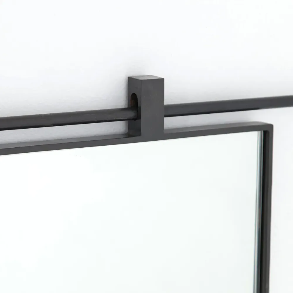 Breslin Rectangular Wall Mirror - Black, Iron
