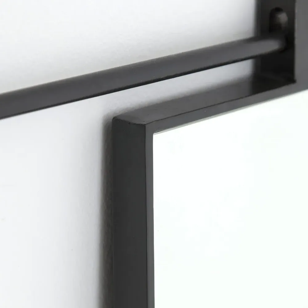 Breslin Rectangular Wall Mirror - Black, Iron