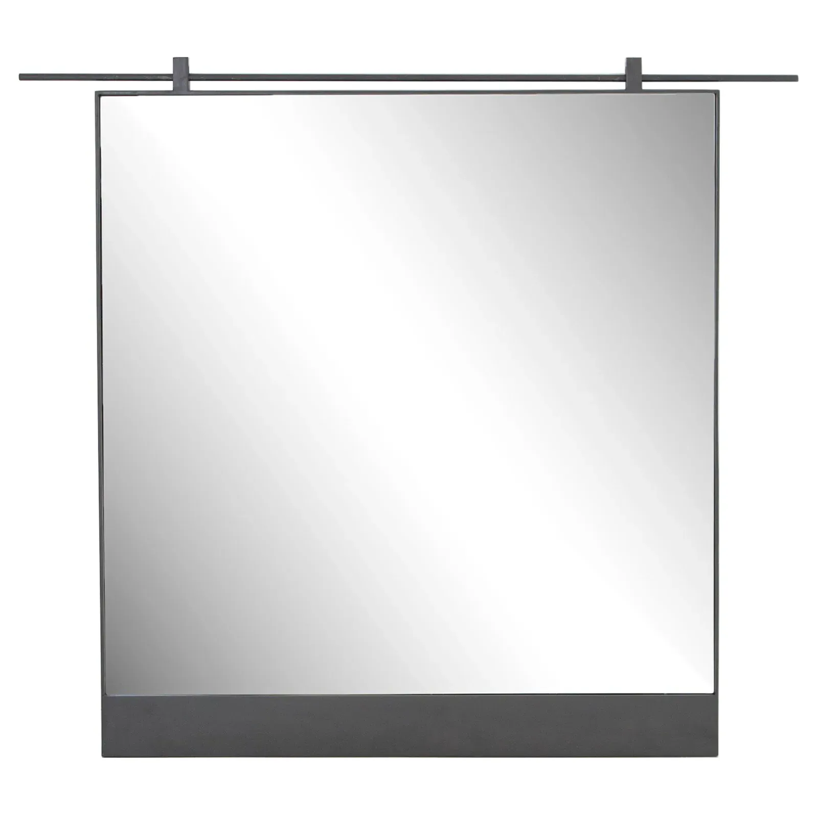 Breslin Rectangular Wall Mirror - Black, Iron image