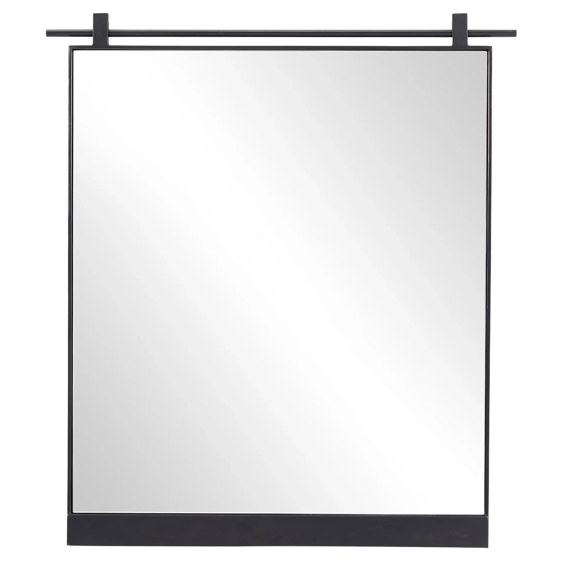 Breslin Small Rectangular Wall Mirror - Black, Iron image