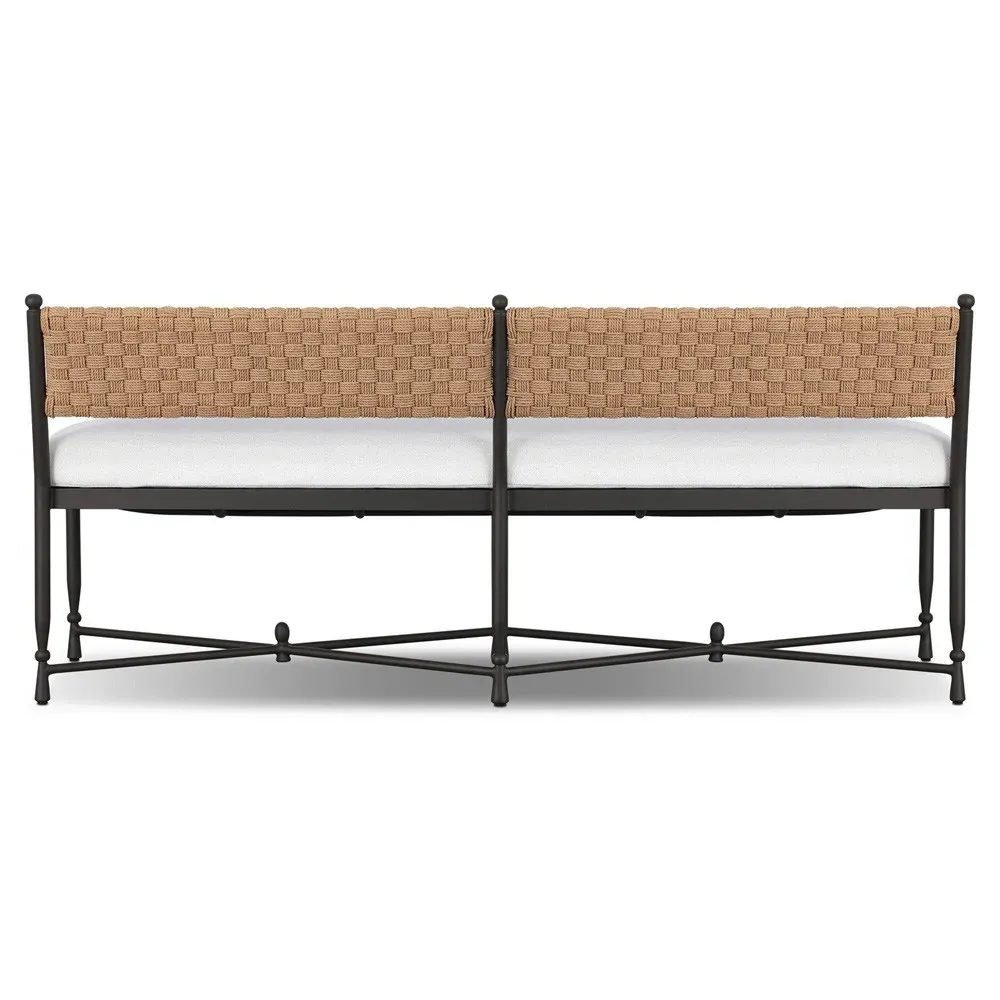 Breton Alessi Outdoor Bench - White, Linen