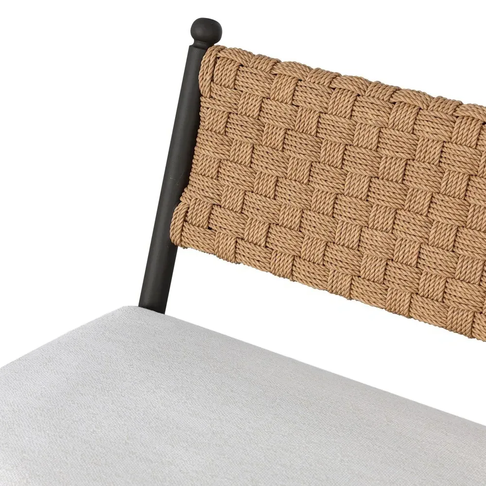 Breton Alessi Outdoor Bench - White, Linen