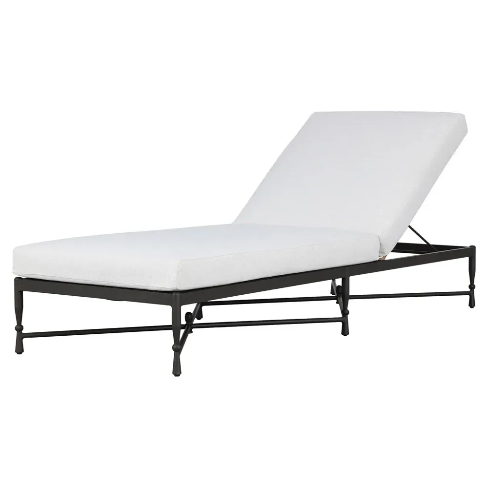 Breton Alessi Outdoor Chaise - White, Linen