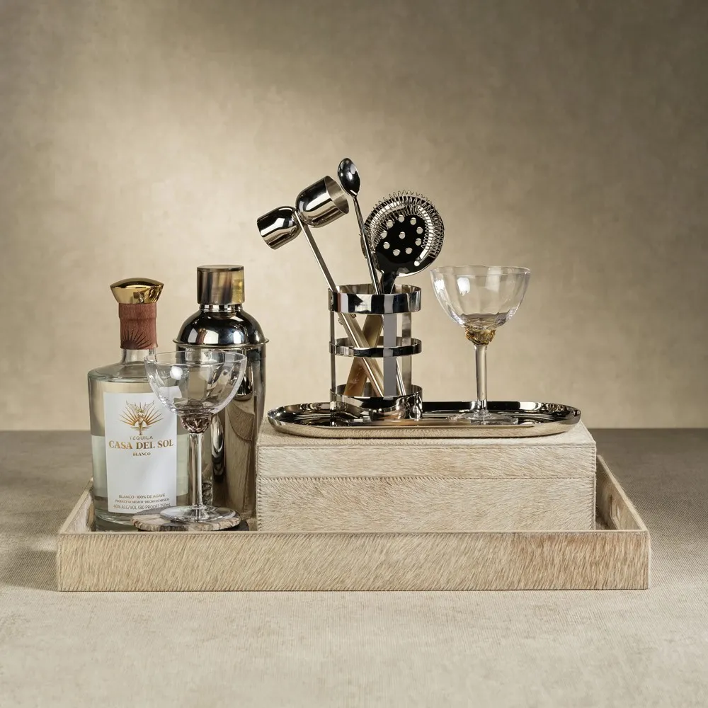 Brevan 5 Piece Bar Tool Set - Brown, Horn