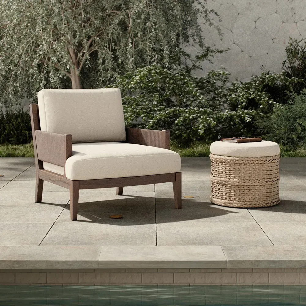 Brewer Alessi Outdoor Chair - White Ivory, Teak