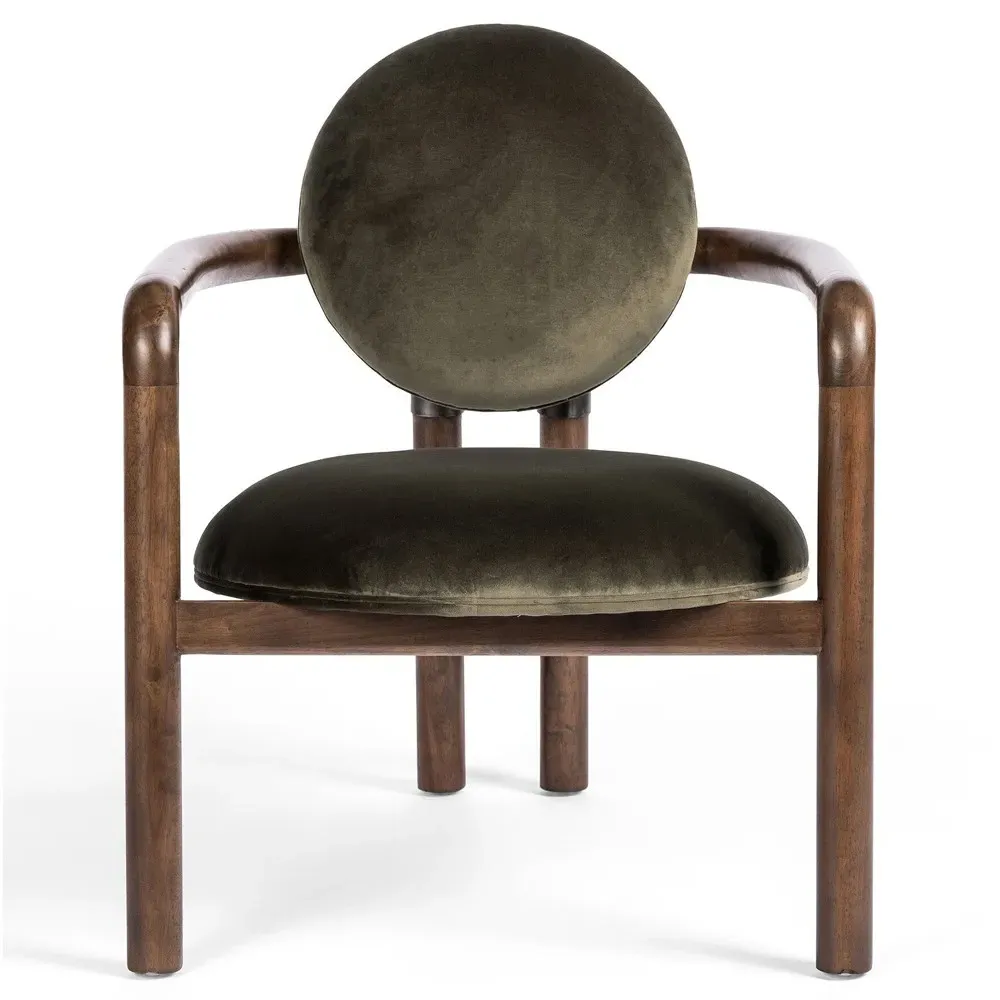 Bria Arm Chair - Olive, Velvet