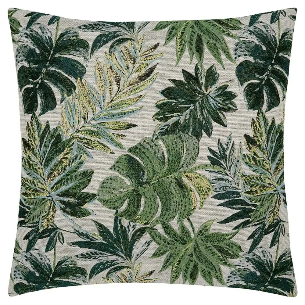 Briana Leaf Print Throw Pillow - Green, Polyester