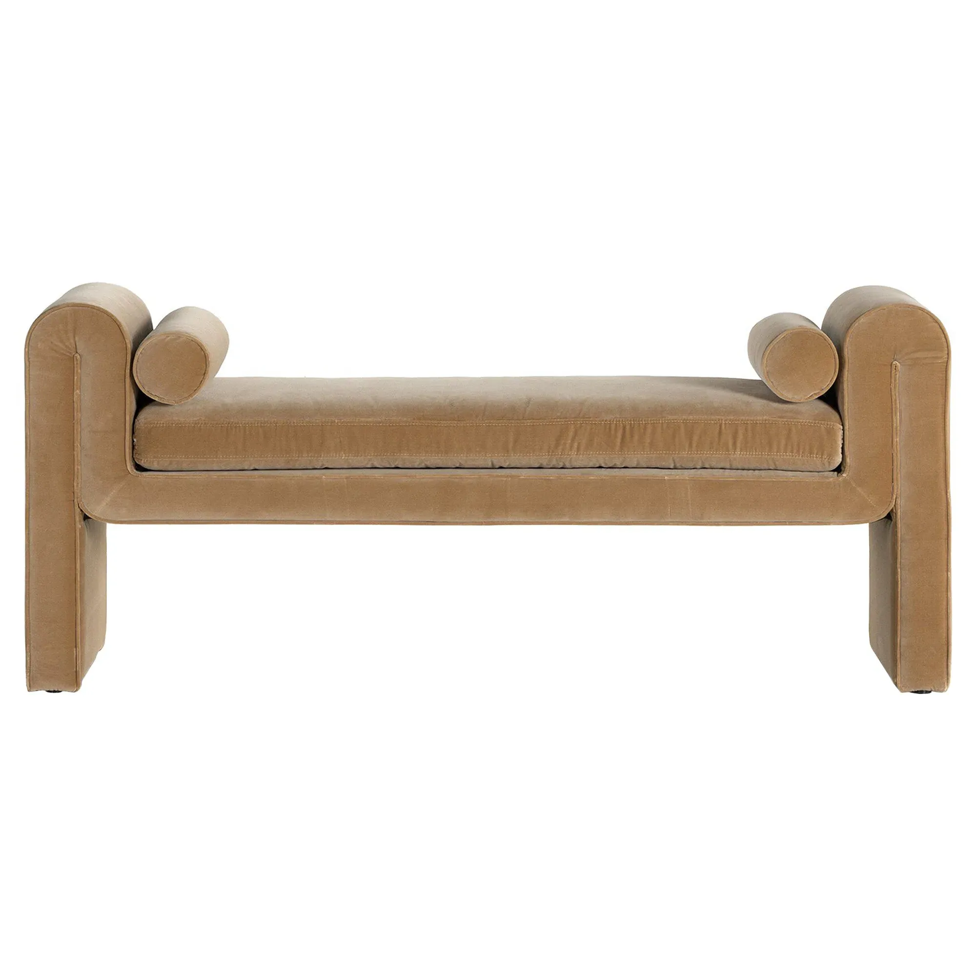 Brianne Bedroom Bench - Camel, Velvet image