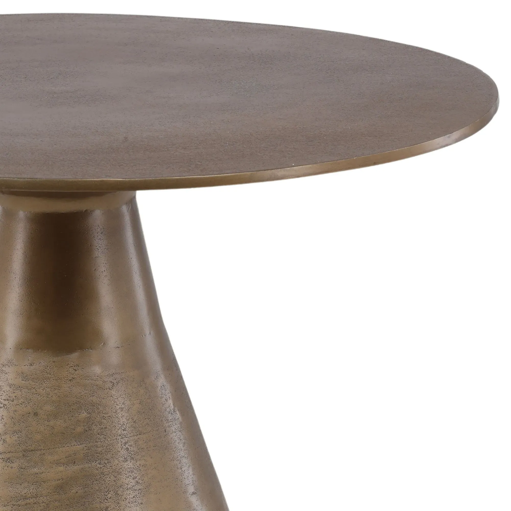 Brianne Round Pedestal Bistro Table - Brass, Aluminum