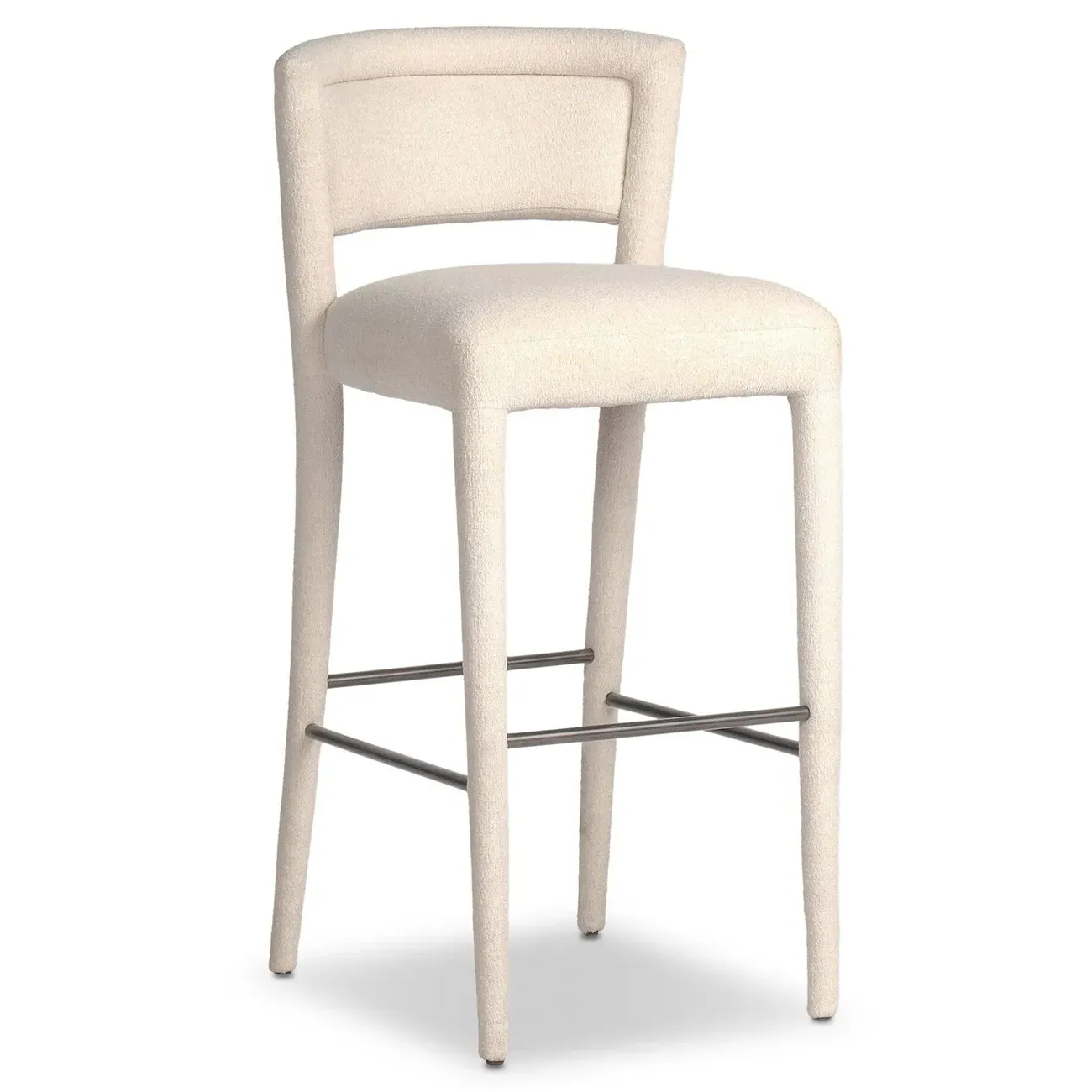 Bridget Bar Stool - White, Performance Fabric