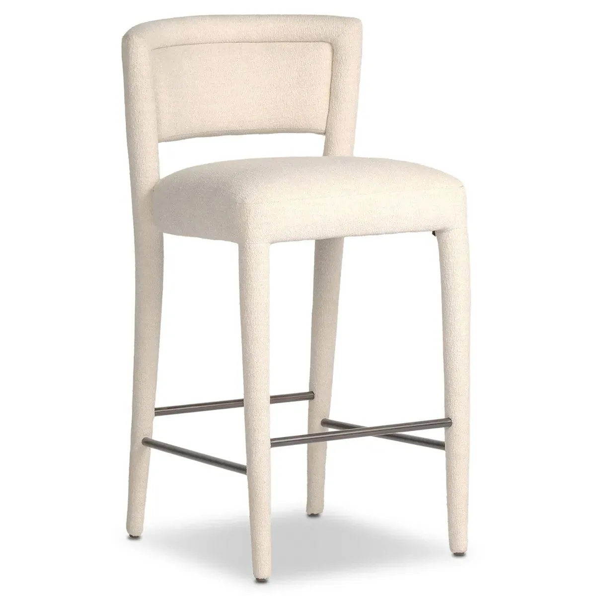 Bridget Counter Stool - White, Performance Fabric