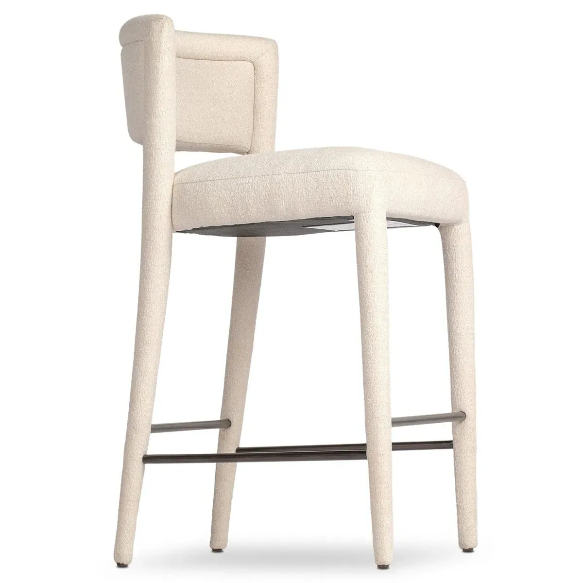 Bridget Counter Stool - White, Performance Fabric