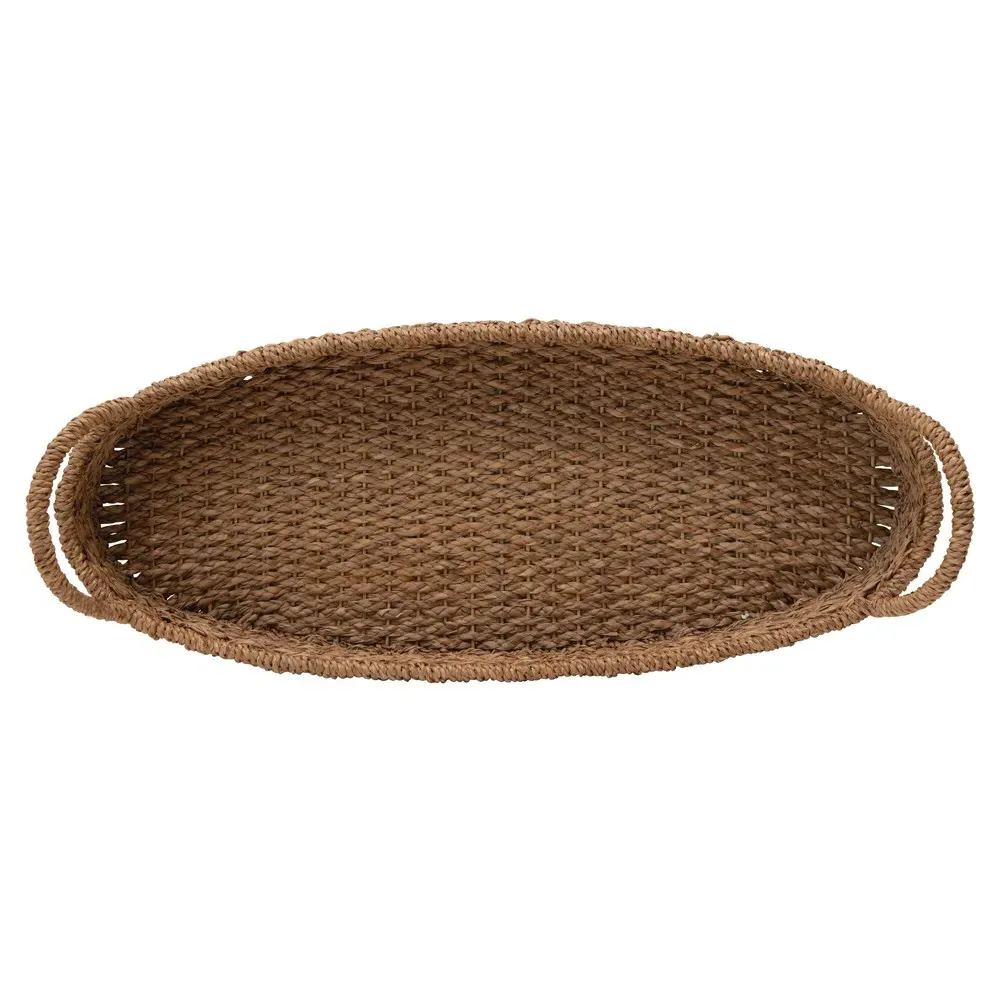 Bridgette Oval Decorative Tray - Brown, Seagrass