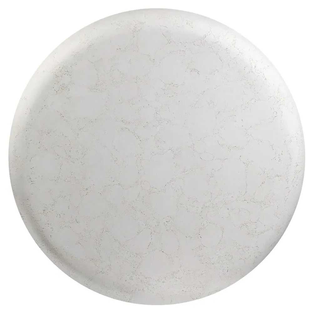 Brie Round Outdoor Coffee Table - White, Concrete