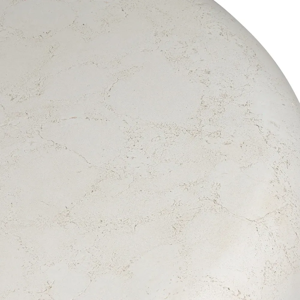 Brie Round Outdoor Coffee Table - White, Concrete