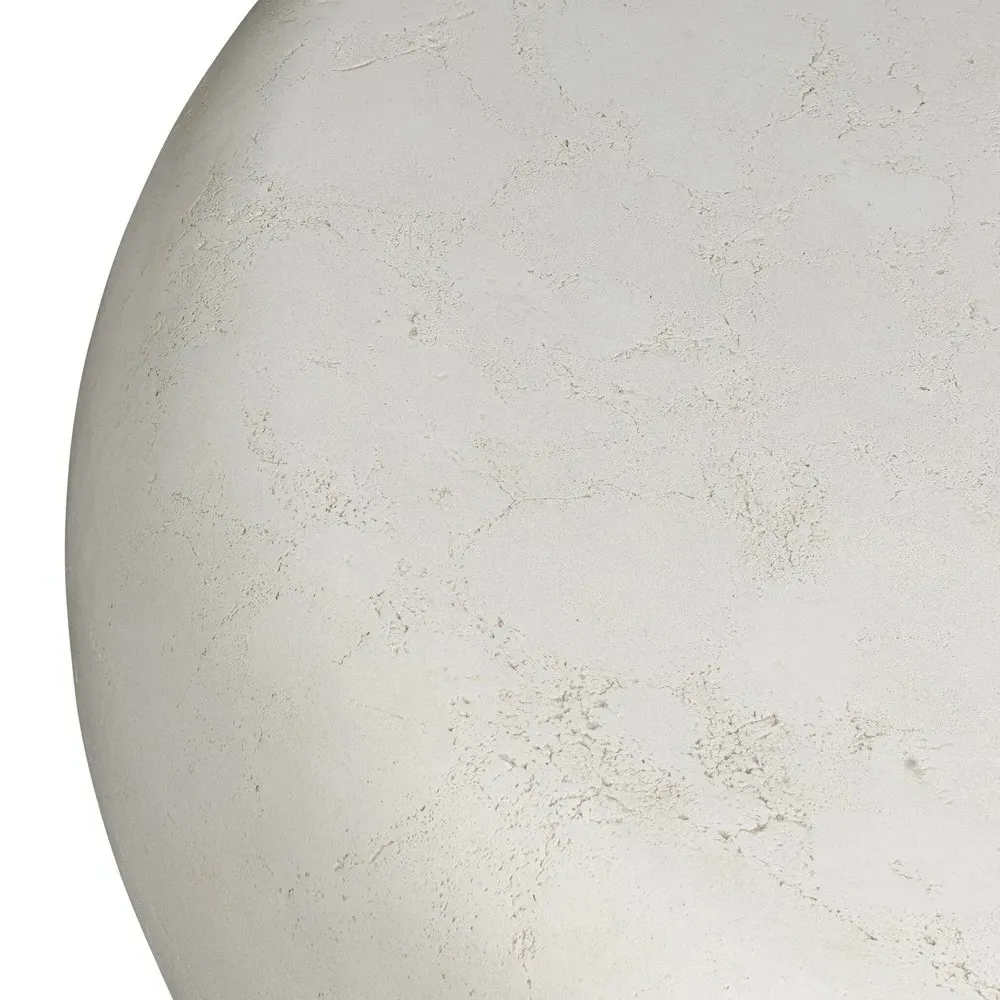 Brie Round Outdoor Coffee Table - White, Concrete