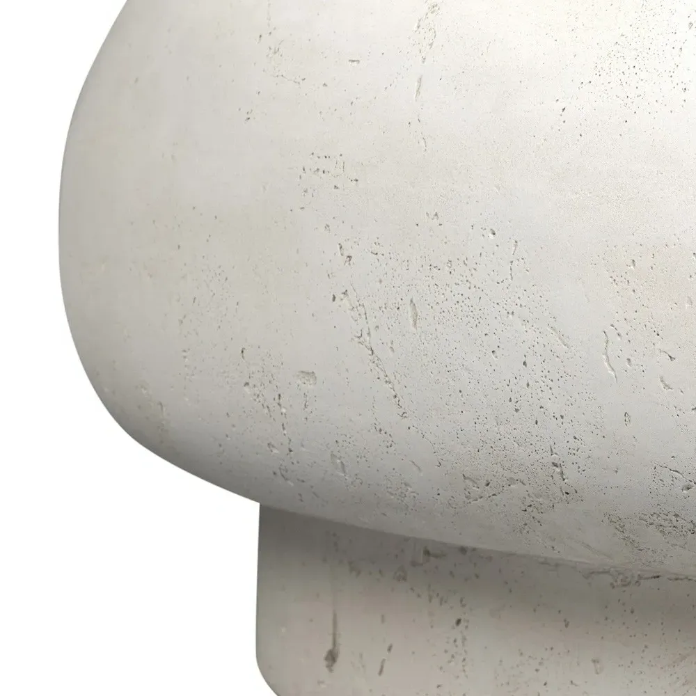 Brie Round Outdoor Coffee Table - White, Concrete