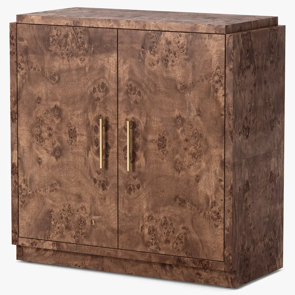 Briella 2-Door Sideboard - Dark Brown, Burl Wood