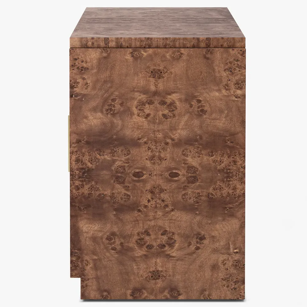 Briella 3 Door Sideboard - Dark Brown, Burl Wood