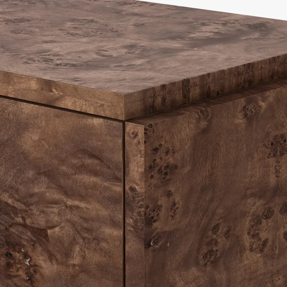 Briella 3 Door Sideboard - Dark Brown, Burl Wood