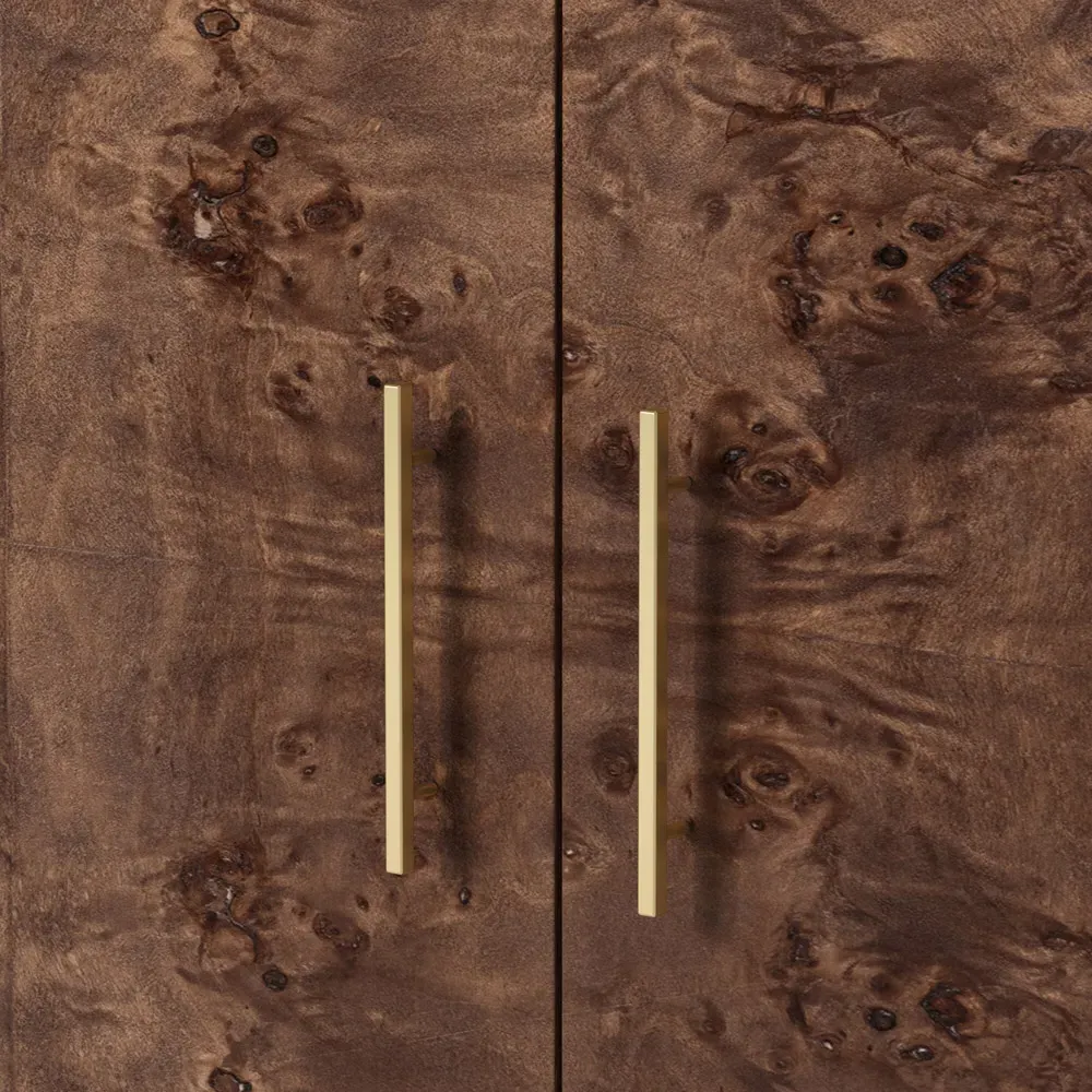 Briella 3 Door Sideboard - Dark Brown, Burl Wood