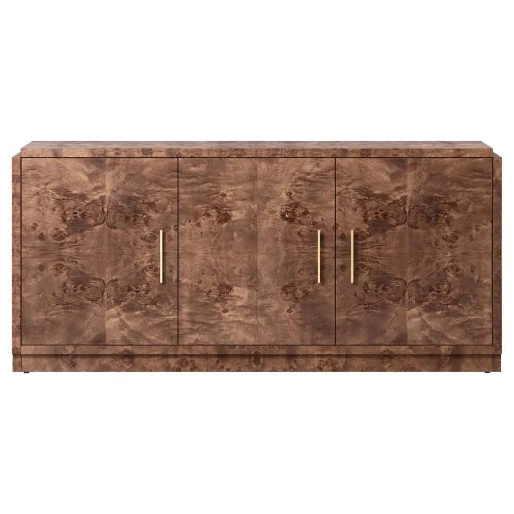 Briella 3 Door Sideboard - Dark Brown, Burl Wood image