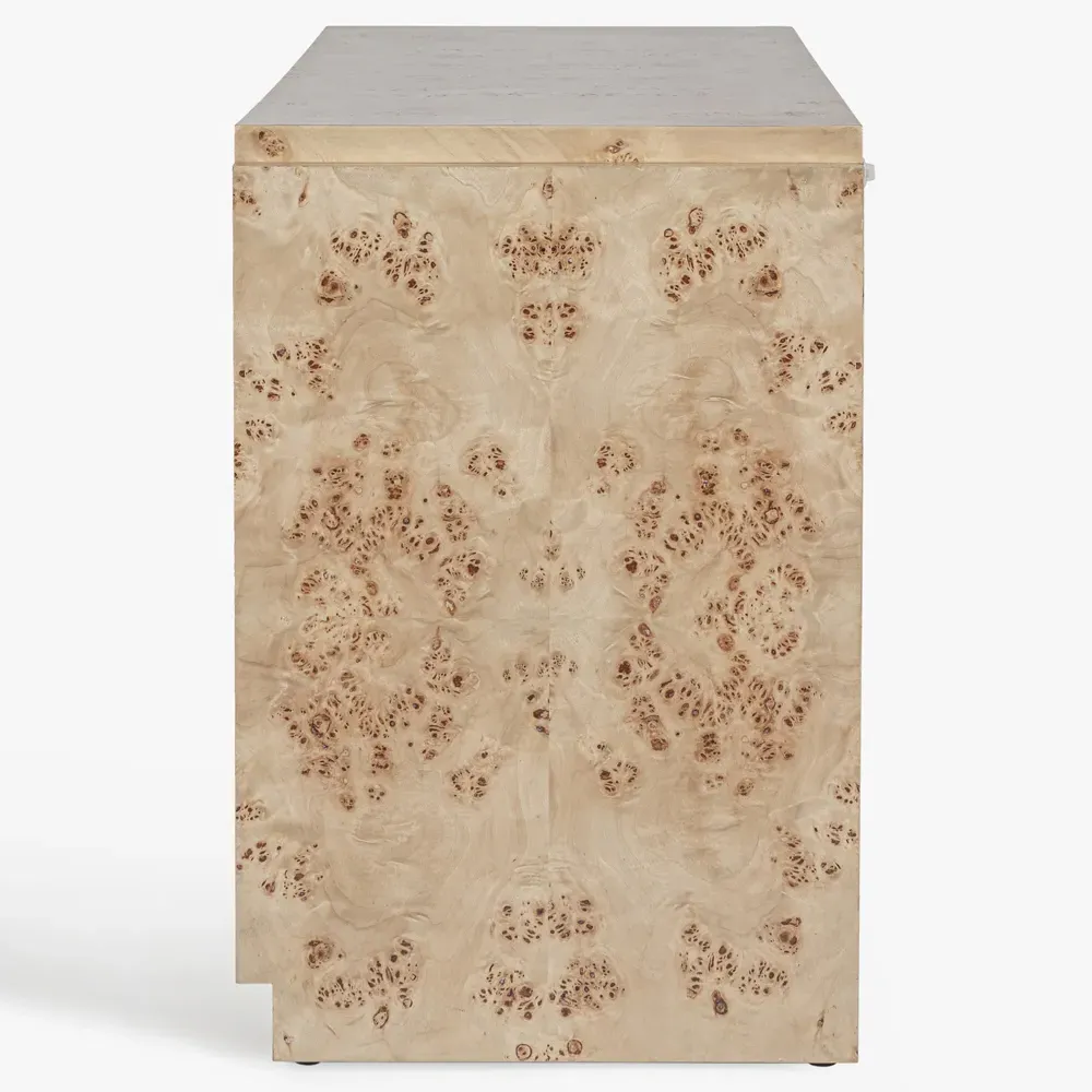 Briella 3 Door Sideboard - Light Brown, Burl Wood