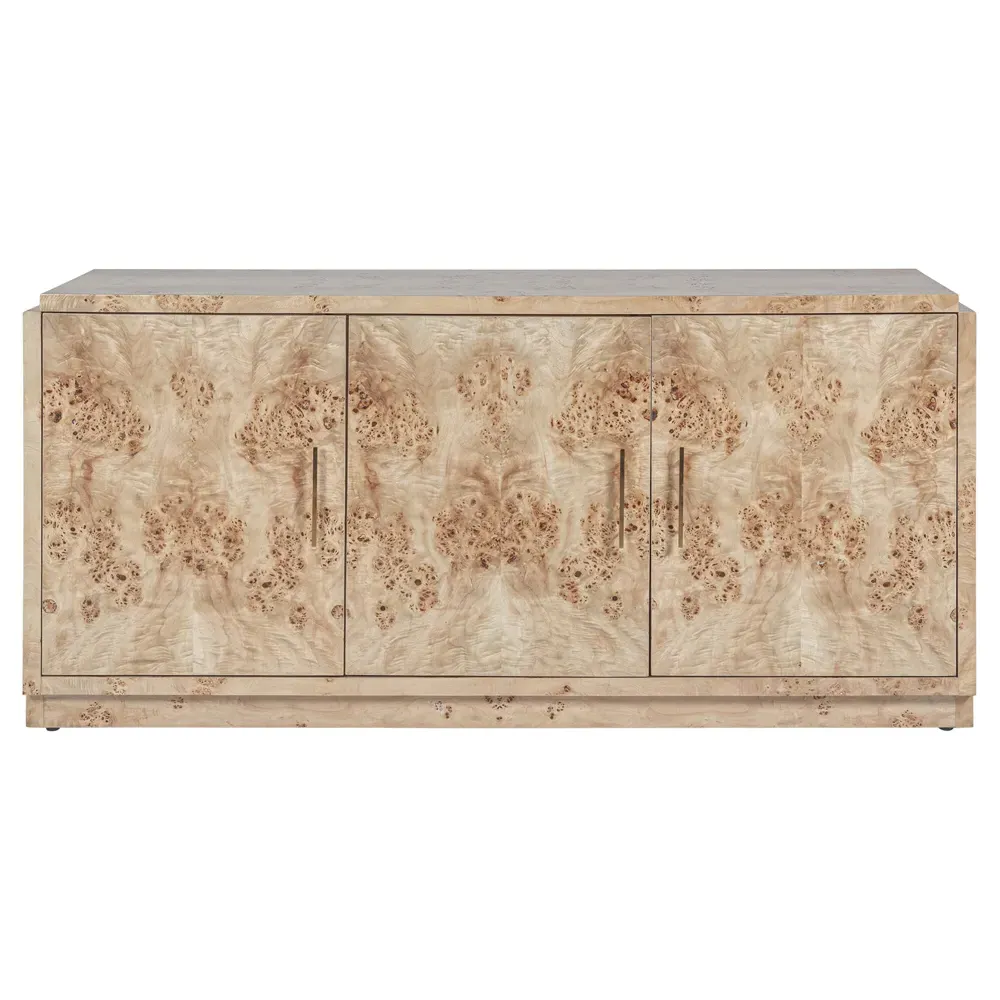 Briella 3 Door Sideboard - Light Brown, Burl Wood