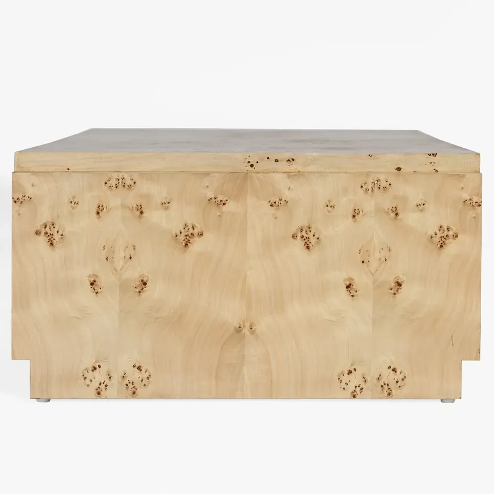 Briella Burl Wood Coffee Table - Light Brown