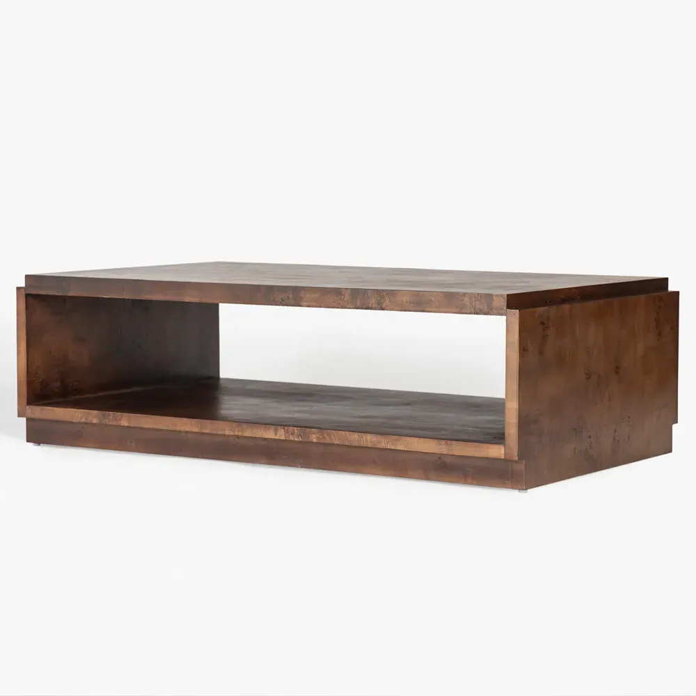 Briella Coffee Table - Dark Brown, Burl Wood