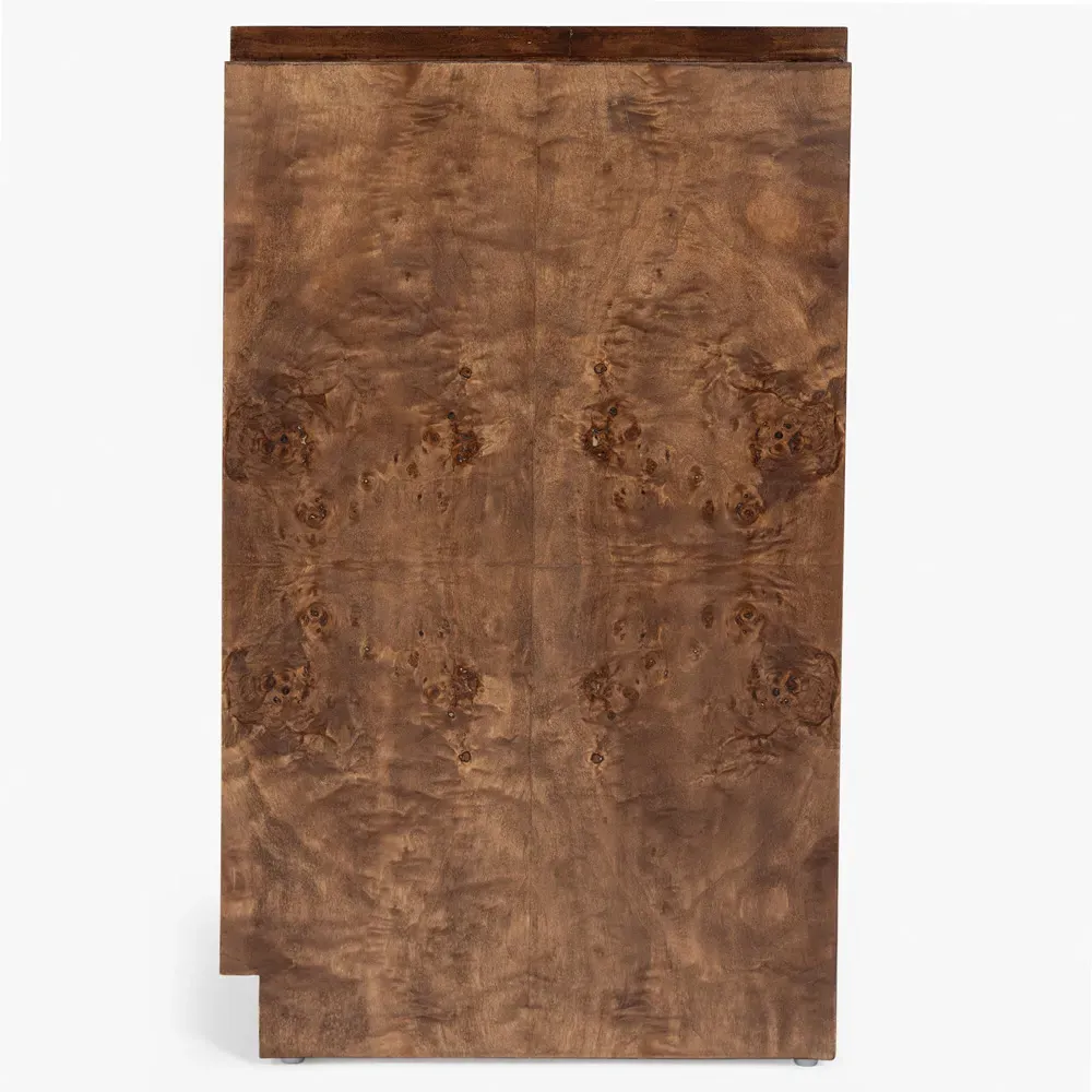 Briella Console Table - Dark Brown, Burl Wood