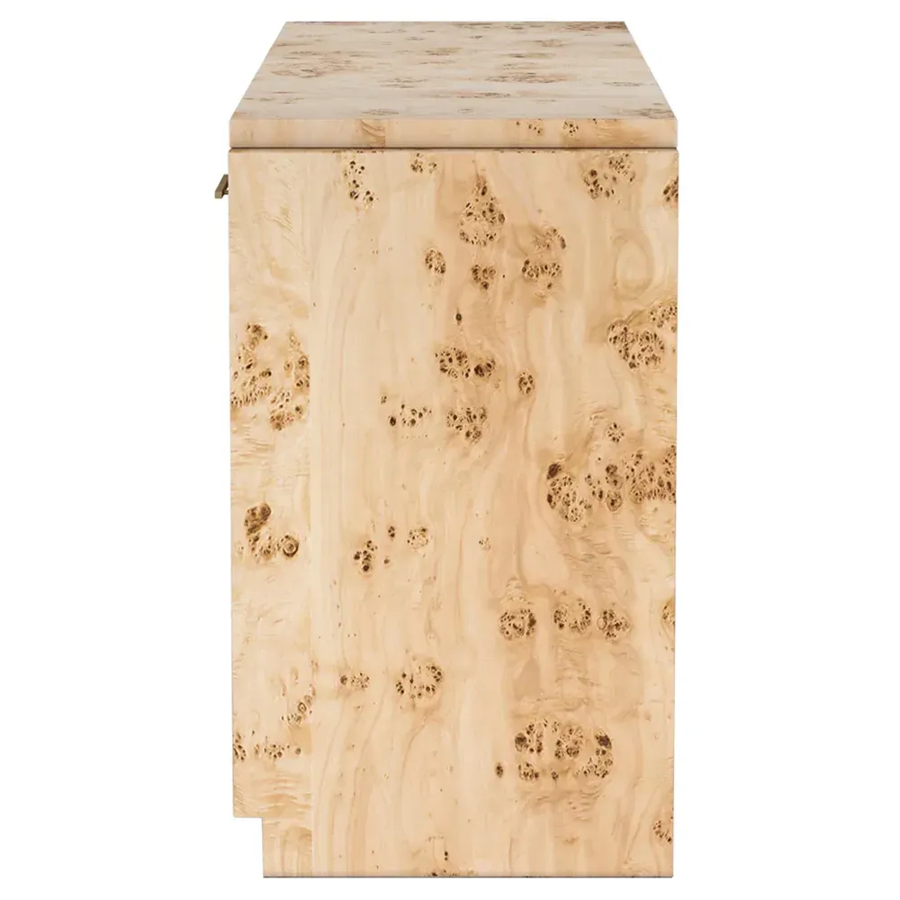 Briella Console Table - Light Brown, Burl Wood