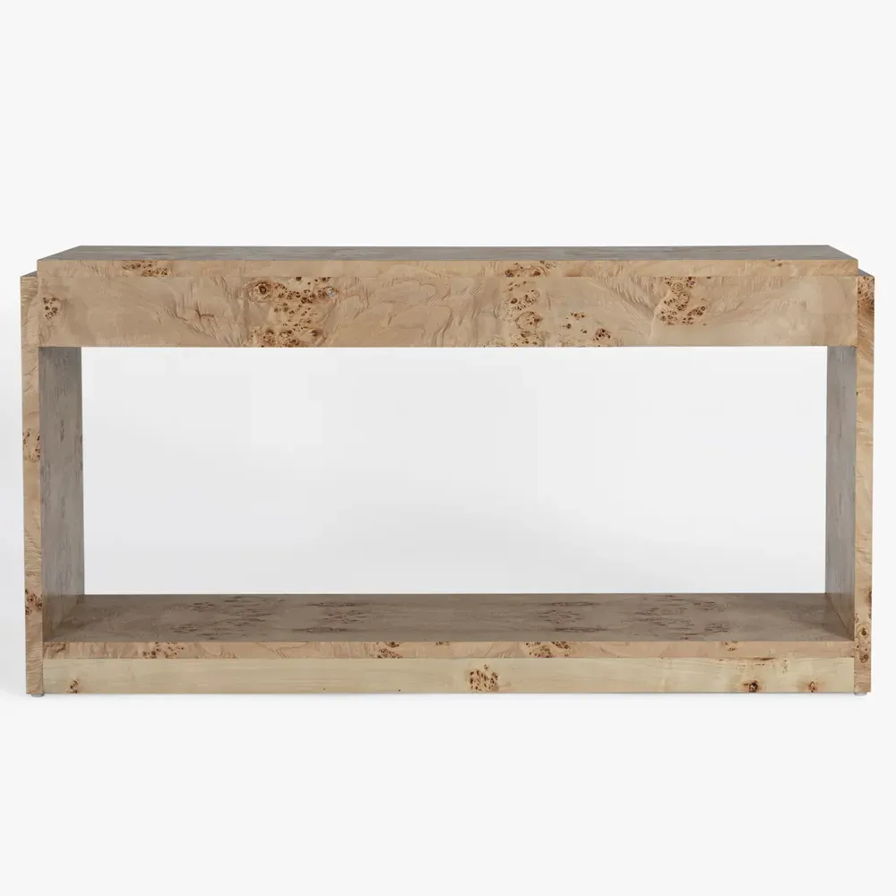 Briella Console Table - Light Brown, Burl Wood