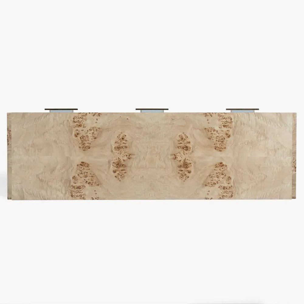 Briella Console Table - Light Brown, Burl Wood