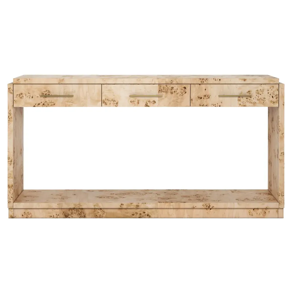 Briella Console Table - Light Brown, Burl Wood image