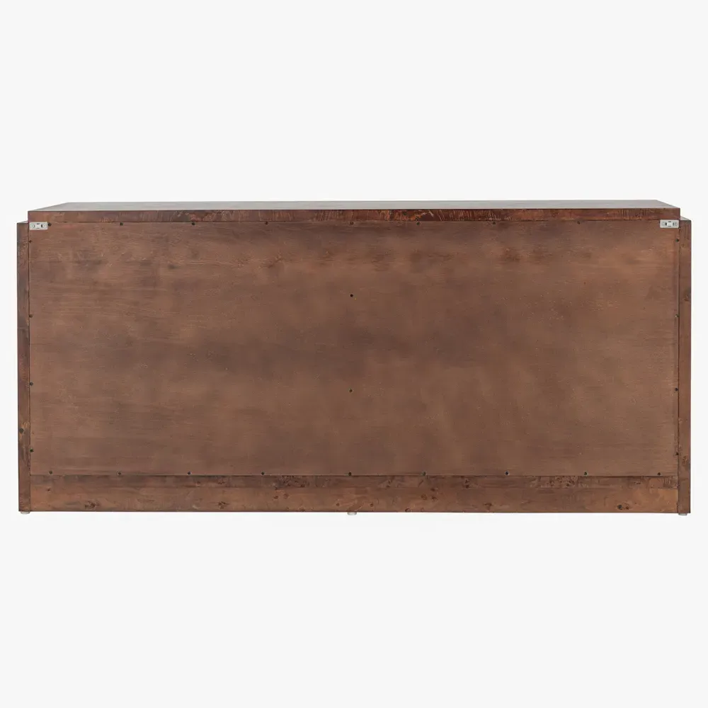 Briella Dresser - Dark Brown, Burl Wood