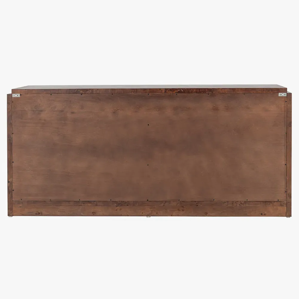 Briella Dresser - Dark Brown, Burl Wood