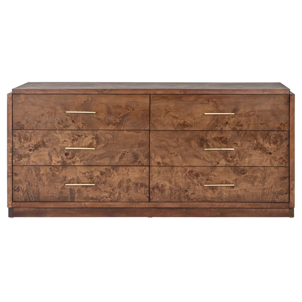 Briella Dresser - Dark Brown, Burl Wood image